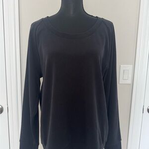 ATHLETA Women’s Seasoft Scoop Neck Black Oversized Long Sleeve Sweatshirt L